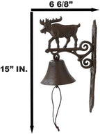 Ebros Gift Cast Iron Rustic Vintage Western Forest Grand Elk Moose Bell Door Wall Dinner Yard Farm Bell Outdoor Farmhouse Cottage Mountain Cabin Lodge Accent Bells - Image 2