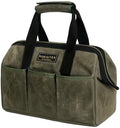 15 Inch Tool Bag, Heavy Duty Wide Mouth Water-Resistant Tool Bag, Tool Tote with Handle for Tools, Wrenches, Screwdrivers (15 X 7.8 X 11.5 inch) | ArmyGreen by Unknown