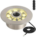 LED Fountain Lights Warm White Outdoor Submersible Light 18W 12V AC DC Stainless Steel Materials IP68 Waterproof Landscape Underwater Light for Outdoor Pond Garden Patio Backyard by Ajinsn