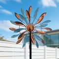 Copper Teal Petal 360° Metal Wind Spinners Outdoor, 56.7" H by XLSWAIN