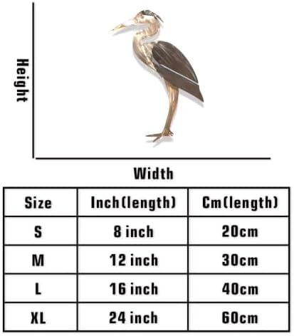 Heron Metal Wall Art Rustic Bird Plaque Steel Decor for Garden Patio Porch Living Room Indoor Outdoor Hanging Ornament (16 INCH) - Image 6