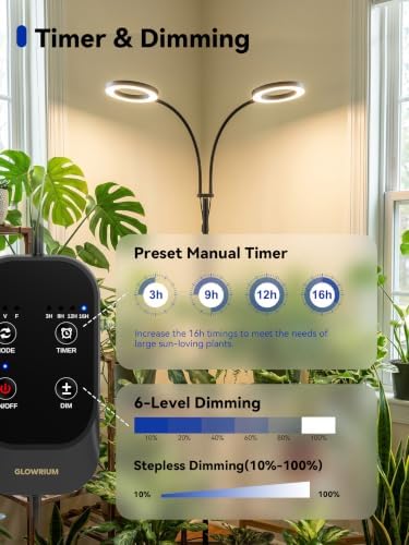 GLOWRIUM Grow Lights for Indoor Plants,Full Spectrum Plant Light with Stand - Image 6