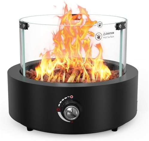 15.7" Propane Gas Fire Pit Side-Mounted, Portable Tabletop Fireplace, FP038 by ONLYFIREOUTDOORLIVING