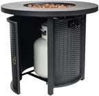 30'' Round Propane Fire Pit Table, 50,000 BTU Steel Gas FirePit for Outdoor, Fire Table with Lid, Add Warmth & Ambience to Gatherings and Parties On Patio Deck Garden Backyard, Black. - Image 5
