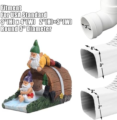 Gnome Sculpture Gutter Diverter Rain, Decorative Gutter Downspout Extension - Image 6