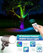 12V Low Voltage Landscape Light for Down Light Tree Lights, Remote Control RGBW MR16 LED Bulb, RGB+CCT Tunable 2700K-6500K, IP65 Waterproof Spotlight for Outdoor Garden Yard Fence (Brown) - Image 3