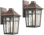 Darkaway Large Outdoor Sconce Lights Wall Light Fixtures,14inch Exterior Porch Light Outdoor Sconce Anti-Rust Outside Light with Water Ripple Glass for Patio Yard Garage, 2 Pack by Darkaway
