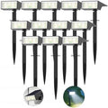 Solar Spot Lights Outdoor with 4‑LED Battery‑Level Indicator, White 12-Pack by Flaow