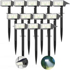 Solar Spot Lights Outdoor with 4‑LED Battery‑Level Indicator, White 12-Pack by Flaow