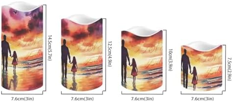 I Love You Dad Flameless Candles with Remote Control and Timers Color Changing Pillar Candles Battery Operated Home Fathers Day Decoration - Image 2