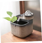 Zerodeko Ceramic Waterfall Ornament Solar Fountain Outdoor Desktop Decor Landscape Ornament Table Decor - Image 5