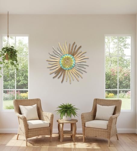 Regal Art & Gift Large Metal Sun Wall Decor, Indoor & Outdoor Sunburst Art - Image 3