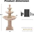 48"H Outdoor Italian Solar Water Fountain, Garden Resin Fountain - Image 2