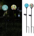 VCUTEKA Decorative Solar Garden Lights, 3.5" Mosaic Globe Stake 2 Pack by VCUTEKA