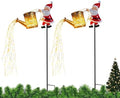 2 Pcs Solar Santa Claus Kettle Lights Santa Claus Watering Can Light Vintage Metal Garden Lawn Decorative Lights Solar Kettle Night Light with LED String Outdoor Garden Decor for Pathway Yard Patio by Unknown