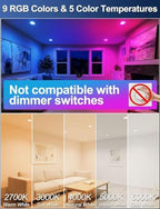 BR30 LED Recessed Can Light Bulbs, RGB Color Changing Indoor Flood Light Bulbs, Remote Control Timer with 5CCT Tunable White, E26 Base 10W 900LM (75W Equiv), Only for 6in Recessed Ceiling Cans, 8 Pack - Image 5