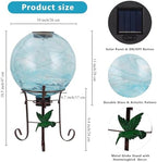 10 Inch Solar Glass Gazing Ball with 9.4" H Metal Stand - Image 3