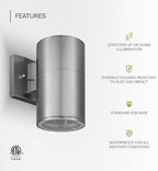 ASD 1 Light Cylinder Outdoor Sconce Lights, Steel 60W E26 ETL - Image 3