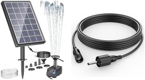 Biling Solar Water Fountain for Bird Bath and Extension Cable, 3.5W Solar Water Pump Outdoor for BirdBath, Garden Small Ponds by biling
