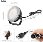 LED Landscape Spotlight, IP67 Waterproof 120V 3000K Edge-Lit Outdoor Spot Light, 270° Adjustable Bracket Thickened Aluminum Light for Yard Garden Tree Architectural Lighting (24 Watts (Gray)) - Image 2