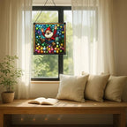 Ball Pit Gnome Joy Stained Glass Suncatcher – Square Hanging Window Panel for Home or Greenhouse – Whimsical Glass Art Gift for Garden Lovers, Christmas, Halloween, Father Days ShgGAQ - Image 7