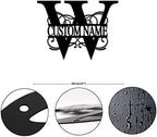 W Custom Name Initial Letter Monogram Metal Sign Rustic Steel Metal Wall Hanging Cut Out Sign Rustic Metal Address Sign Plaque Door Hanger Sign for Garden Workshop Workshop Home Decor 24 Inch - Image 2