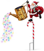Solar Santa Watering Can Light, Christmas Garden Stake with Colorful LEDs - Image 7