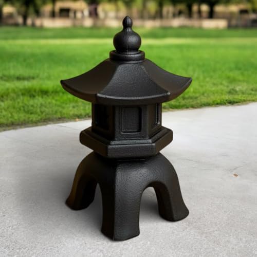 OLOMA Japanese Pagoda Concrete Garden Statue Handmade Lantern Zen Decor Outdoor Stone Asian Ornament Yard Patio Lawn Walkway Meditation Landscape Sculpture Light Accent Gift by OLOMA