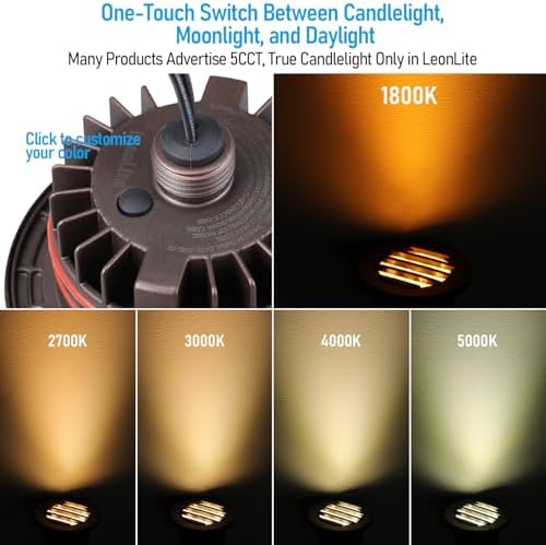 LEONLITE 6-Pack Dia. 4 Inch 5CCT Well Light Grated Top Oil Rubbed Bronze - Image 3