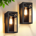 Outdoor Wall Light Fixtures, Black Exterior Waterproof Lanterns, 2-Pack by WelcometoVerRon