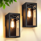 Outdoor Wall Light Fixtures, Black Exterior Waterproof Lanterns, 2-Pack by WelcometoVerRon