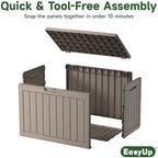 EasyUp 45 Gallon Waterproof Outdoor Storage Box UV Resistant Deck Box - Image 5