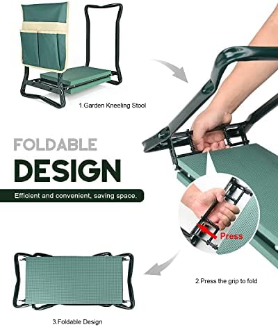 KVR Garden Bench for Kneeling and Sitting Foldable Garden Kneeler and Seat Heavy Duty, Gardener Gifts Ideas for Women Mom Grandma - Image 7
