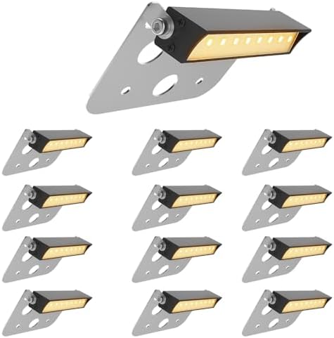 JESLED 12 Pack 4 inch Retaining Wall Lights, Low Voltage Landscape Lighting by JESLED
