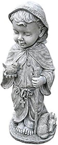 Design Toscano Baby Francis of Assisi Animal Patron Religious Garden Statue, Large Size, 23 inches tall, Cast Stone Resin, Gray Stone Finish by DesignToscano