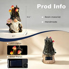Solar Garden Gnome Statue Outdoor Decor with Mushroom Light - Image 6