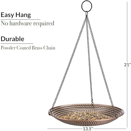 Good Directions Hanging Tranquility Bird Bath for Outside Backyard, Outdoor, Patio, Garden, Birdbath Gift for Bird Lovers Watchers, Small 13" Pure Copper Metal - Image 4