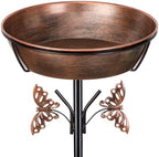 40In Metal Bird Bath for Outdoors,Removable 3" Deep 13" Dia Bowl Heavy-Duty Base,Standing Birdbath Feeder Rust-Proof Birdbaths for Garden Yard Patio Lawn Decor by HoLarXuQ