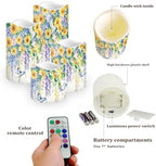 Sunflower Butterfly Flameless Candles Battery Operated Decorative Remote LED Candles with Flickering Flame Pack of 4 for Parties Home Public Elegant Events 2.95x2.95x2.87 Inch Holiday Gifts - Image 3