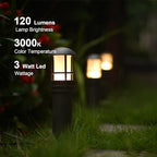 GOODSMANN Landscape Lighting Low Voltage Landscape Lights 1PK 3W LED 120 Lumen Outdoor Bollard Pathway Light Warm White 12V AC with Metal Stake Cable Connector 9126-43201-01A - Image 2