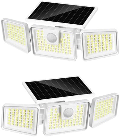 INCX Solar Lights Outdoor, 3000LM Motion Sensor Outdoor Lights, 2PCS, White by INCX