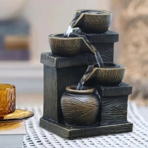 Indoor Water Fountain Outdoor Desk Bedroom Waterfall Farmhouse Yard Patio Home Office Deck Sculpture Decoration - Image 2