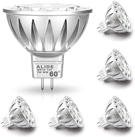 ALIDE MR16 GU5.3 Led Bulbs 12V 50W 75W Equivalent 60 Degrees,2700K Warm by ALIDE