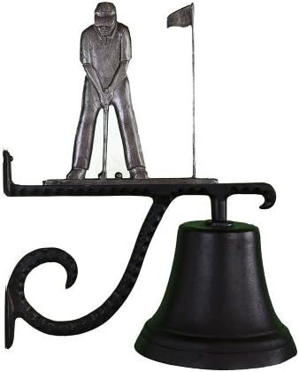 Montague Metal Products 7.75″ Diameter Cast Bell with Ornament, Hanging Bell, Dinner Bell, Heavy Duty Cast Aluminum (Golf Putter) by MontagueMetalProducts