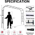 Heavy Duty Garden Arch Trellis, 98.4 x 94.8 in, Extra Wide - Image 3