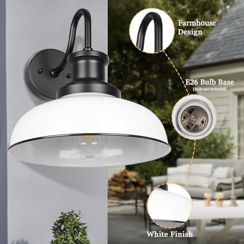 Outdoor Barn Lights, Rustic Outdoor Wall Sconces, Farmhouse Exterior Wall Mount Lights, Vintage Indoor Wall Lighting Fixtures, Industrial Lantern Lamps for Porch, Garage, Patio, Shed - Image 3