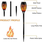 4-Pack Solar Lights 12 LED Flickering Flame Solar Torches Lights 19" Waterproof Outdoor Lighting Solar Powered Pathway Lights Landscape Decoration Lighting Auto On/Off for Garden Patio Yard - Image 6