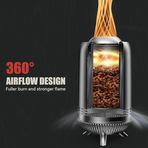 Portable Smokeless Fire Pit, 12” Stainless Steel Camp Stove, Silver FP054 - Image 4
