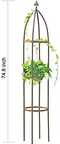 100% Metal Garden Obelisk Trellis Heavy Duty 6.3 ft Tall for Climbing Vines - Image 6