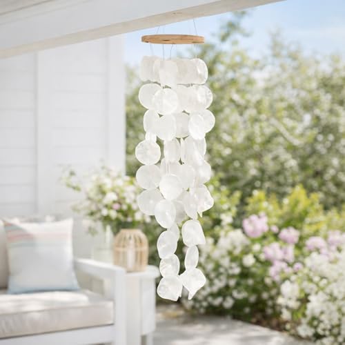 Natural Capiz Shells Wind Chimes for Outside House Decor - Image 3